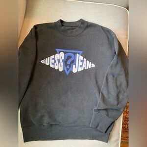 Guess Black and Blue Vintage Crewneck Sweater